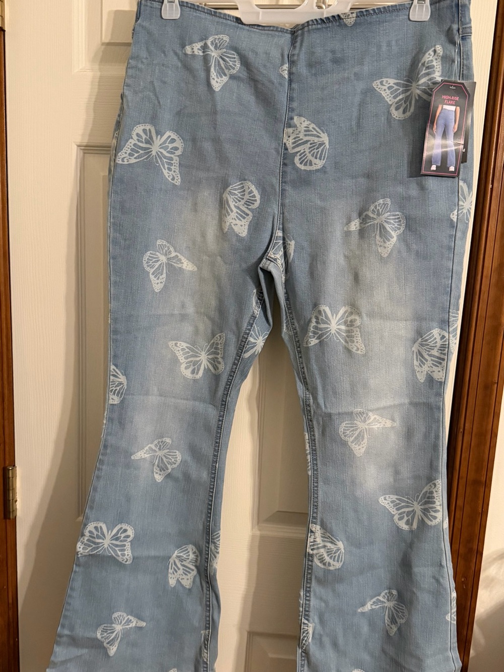 No Boundaries Light Blue Butterfly Flare Jeans